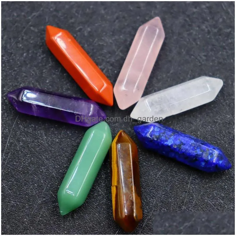 7 chakra set reiki natural stone crystal stones polishing rock quartz yoga energy bead chakra healing decoration 8x32mm