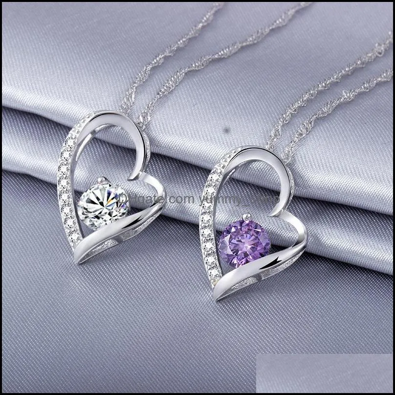 crystal necklace austrian crystal diamonds love heart pendant statement necklace class elements women luxury jewelry love necklace
