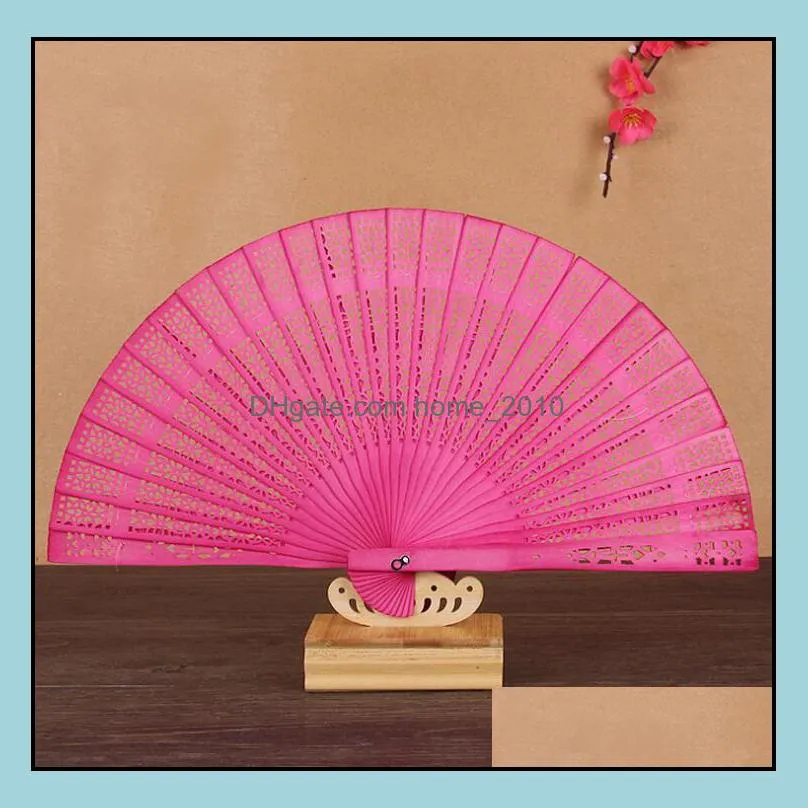 chinese japanese sandalwood folding hand fan fragrance wooden fans wedding favor and gift for guests sn704