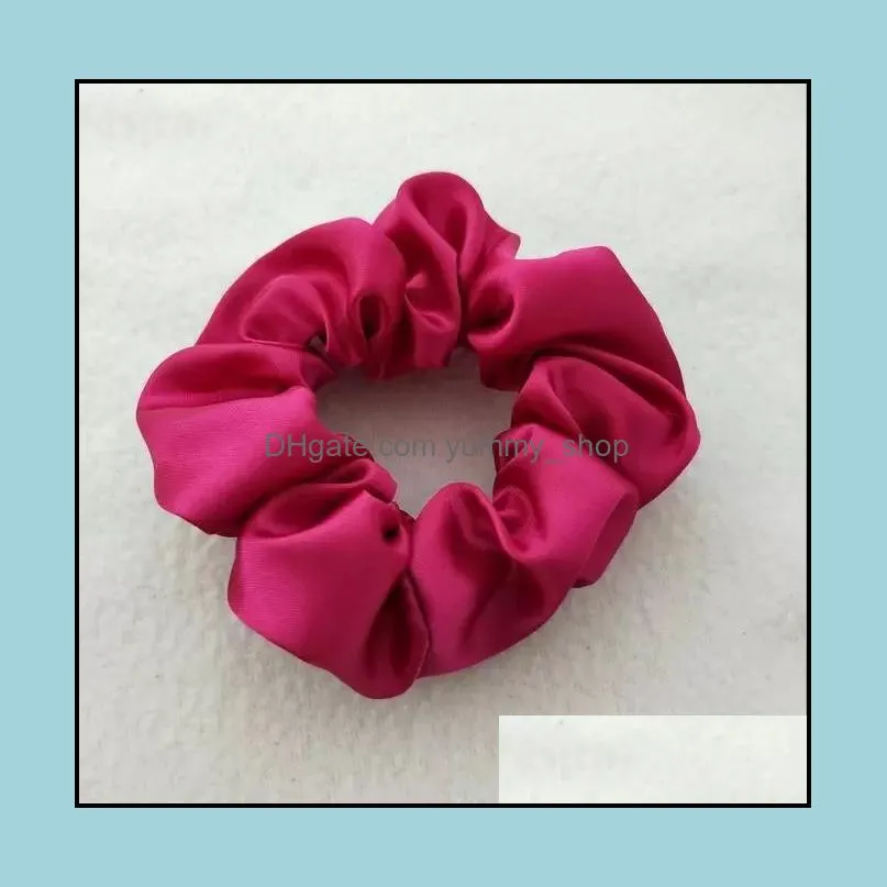 women silk scrunchie elastic handmade multicolor hair band ponytail holder headband accessories 42 colors