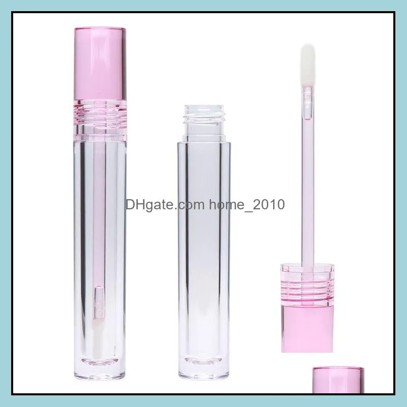 diy lip gloss tubes bottle empty 7.8ml lipgloss tube round transparent packing bottles with wand empty clear 3 colors