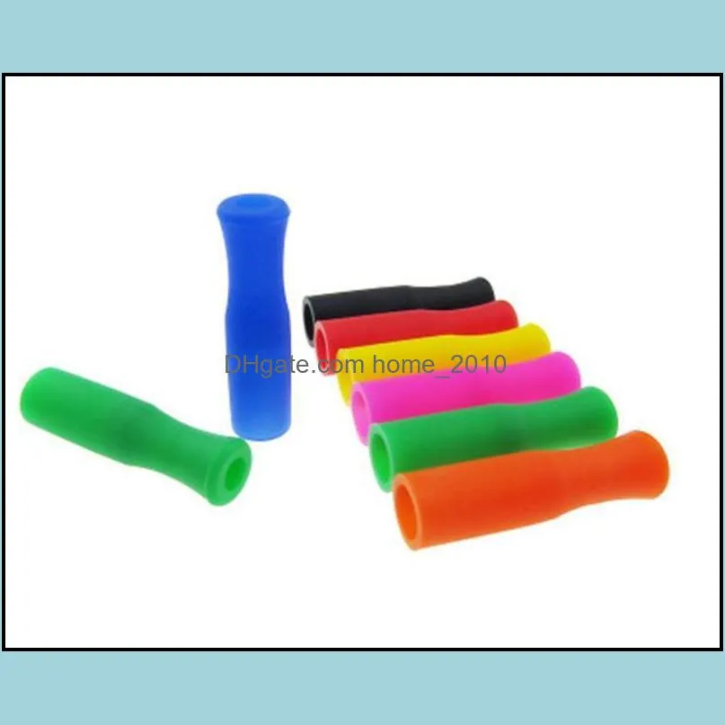 11 colors stock silicone tips for stainless steel straws tooth collision prevention straws cover silicone tubes sn1308