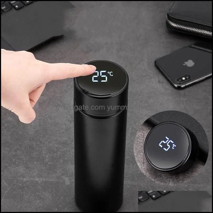  fashion smart mug temperature display vacuum stainless steel water bottle kettle thermo cup with lcd touch screen gift cup 124 v2