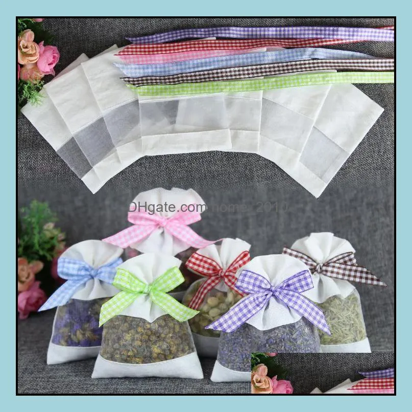 200pcs/lot cotton organza incense bag lavender sachet linen package bags jewelry cosmetic storage package gift sn3443