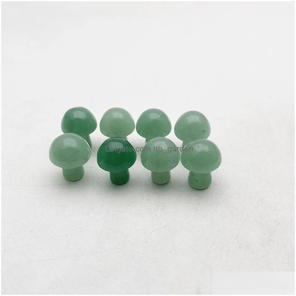 green aventurine stone 20mm mushroom statue carved decoration quartz hand polished healing reiki trinket gift room plant ornament