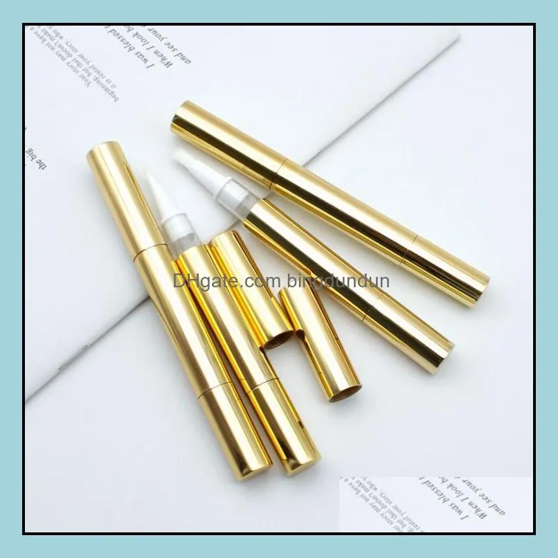 3ml empty gold twist pen bottle cosmetic container lip gloss eyelash growth manicure nail care sn3866