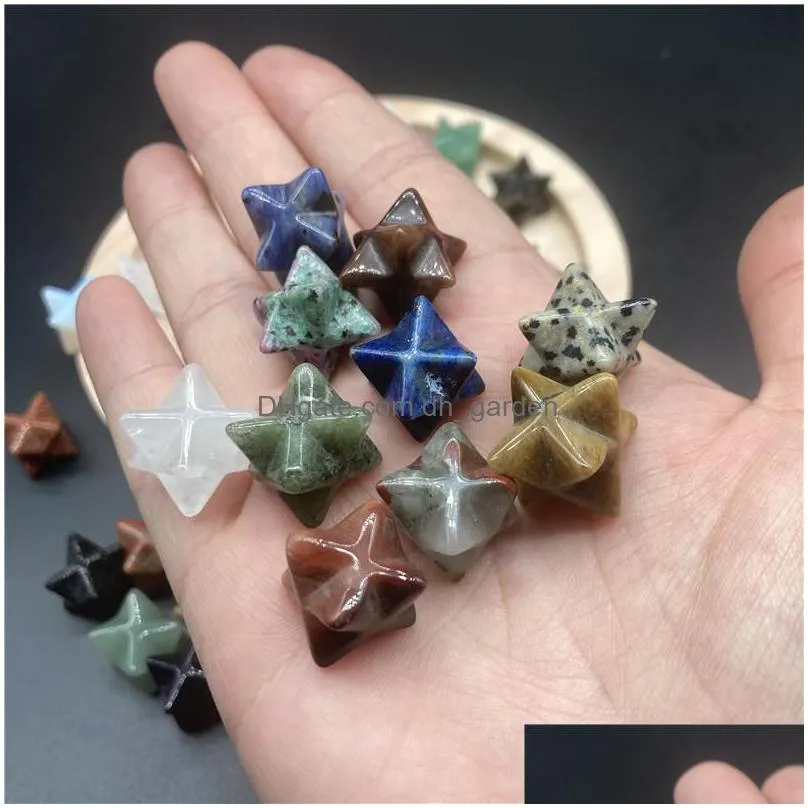 13mm octagon stars shape crystal merkaba natural stone diy jewelry chakra wiccan reiki healing energy protection decoration gift