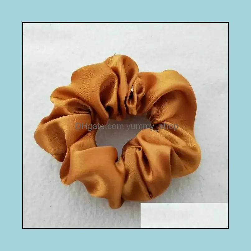 women silk scrunchie elastic handmade multicolor hair band ponytail holder headband accessories 42 colors