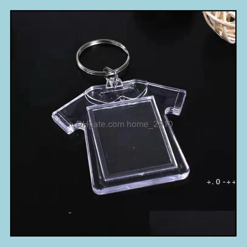 clear acrylic plastic blank keyrings insert passport p o frame keychain picture frame keyrings party gift rre11676