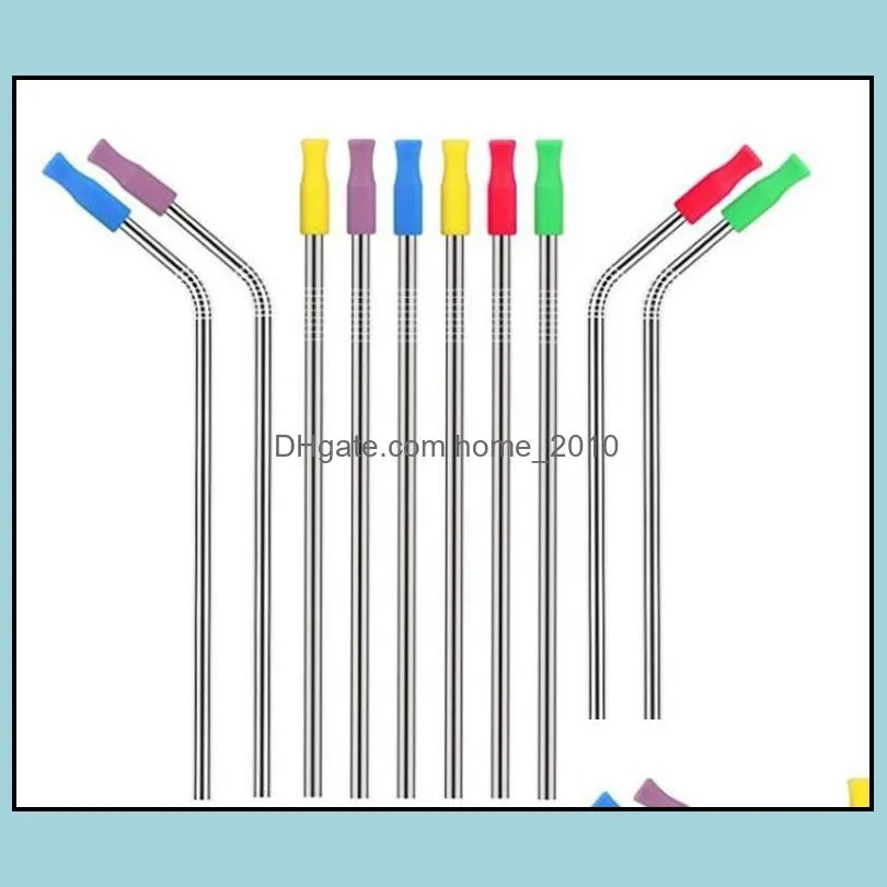 11 colors stock silicone tips for stainless steel straws tooth collision prevention straws cover silicone tubes sn1308