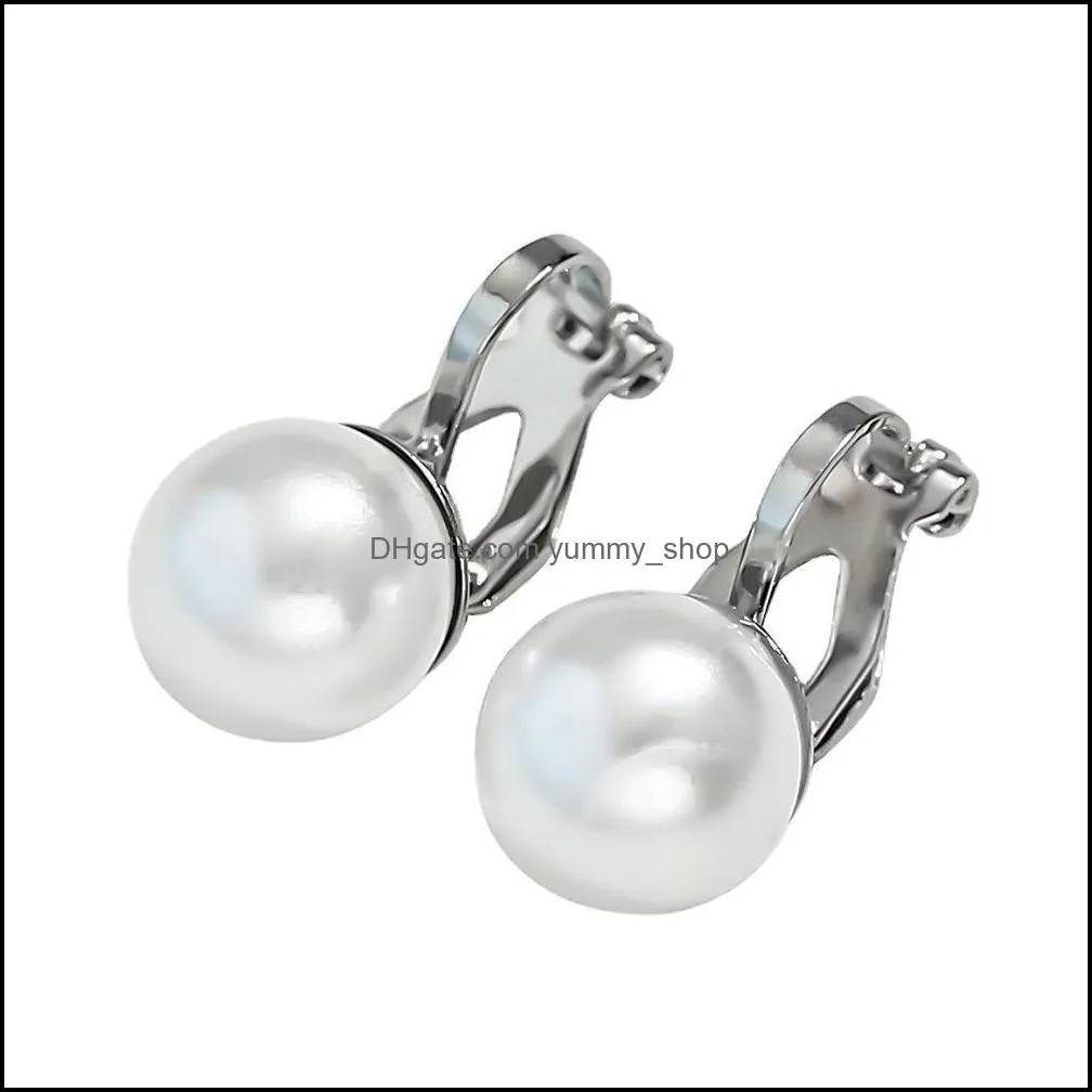 pearl statement clip on earrings women wedding party no pierced earrings maxi jewelry love christmas gift simulated pearl earring