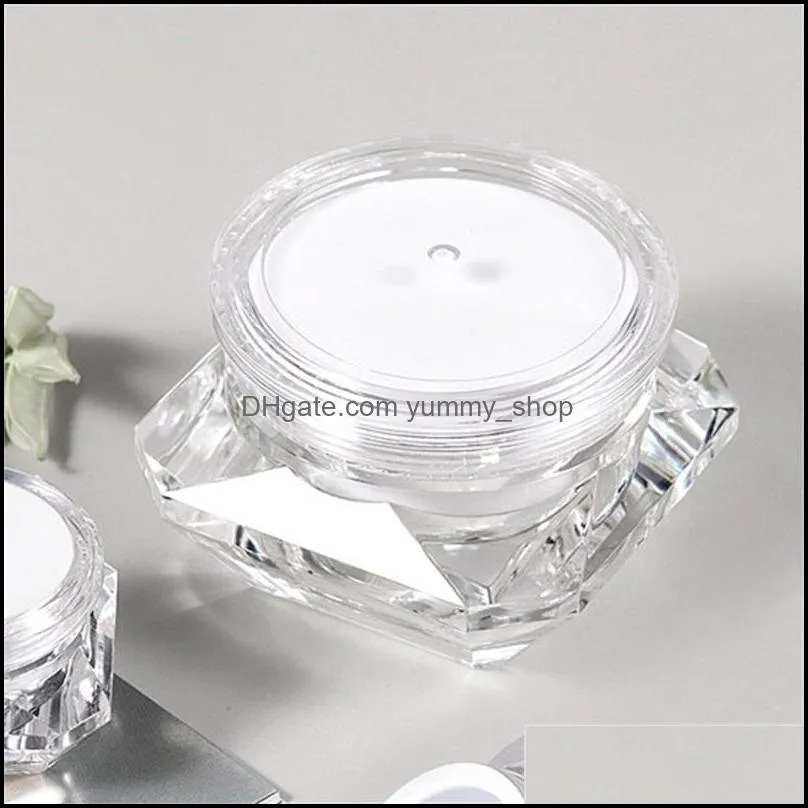 15g diamond style pot acrylic cosmetic empty jar eyeshadow makeup face cream lip balm container bottle sample packaging 527 r2