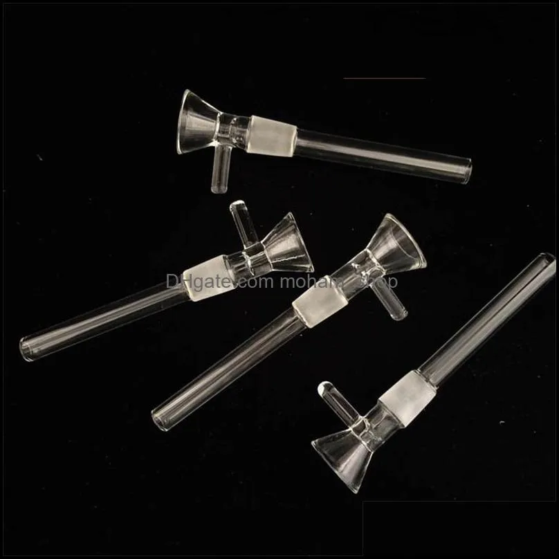 glass downstem diffuser down stem drop down adapters for glass water bongs dab rigs 14mm male 117length glasses reducer 127 g2