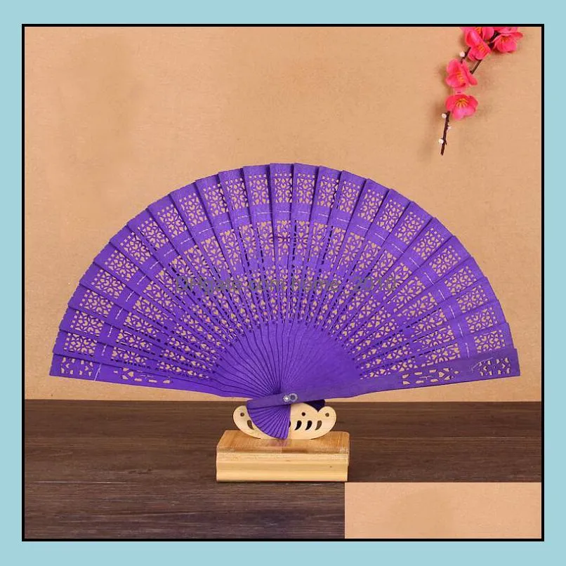 chinese japanese sandalwood folding hand fan fragrance wooden fans wedding favor and gift for guests sn704