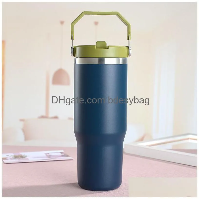 20oz 30oz tumbler with lid and straw stainless steel vacuum insulated water coffee cup double wall powder coated spillproof travel mug thermal cup for cold