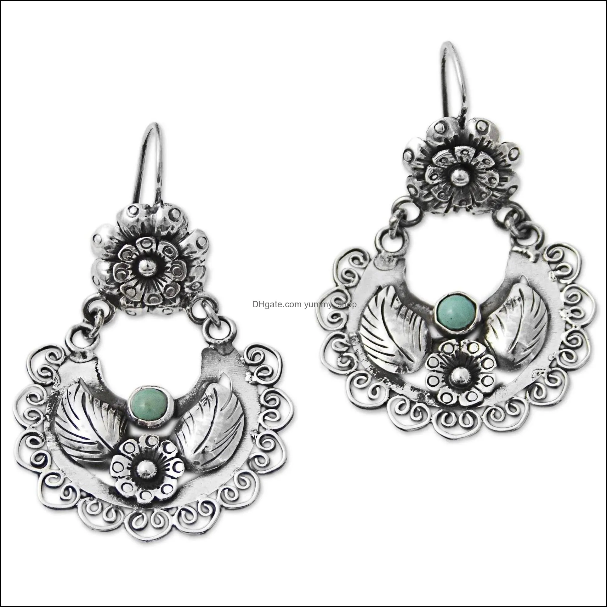 925 silver earring inlaid turquoise earrings engagement jewelry gift vintage wedding earrings