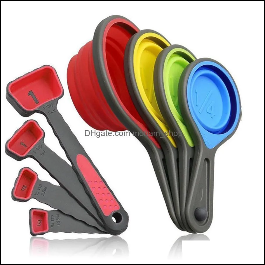 measuring tools telescopic measuring cup spoon 8piece set of foodgrade silicone baking 4piece scale