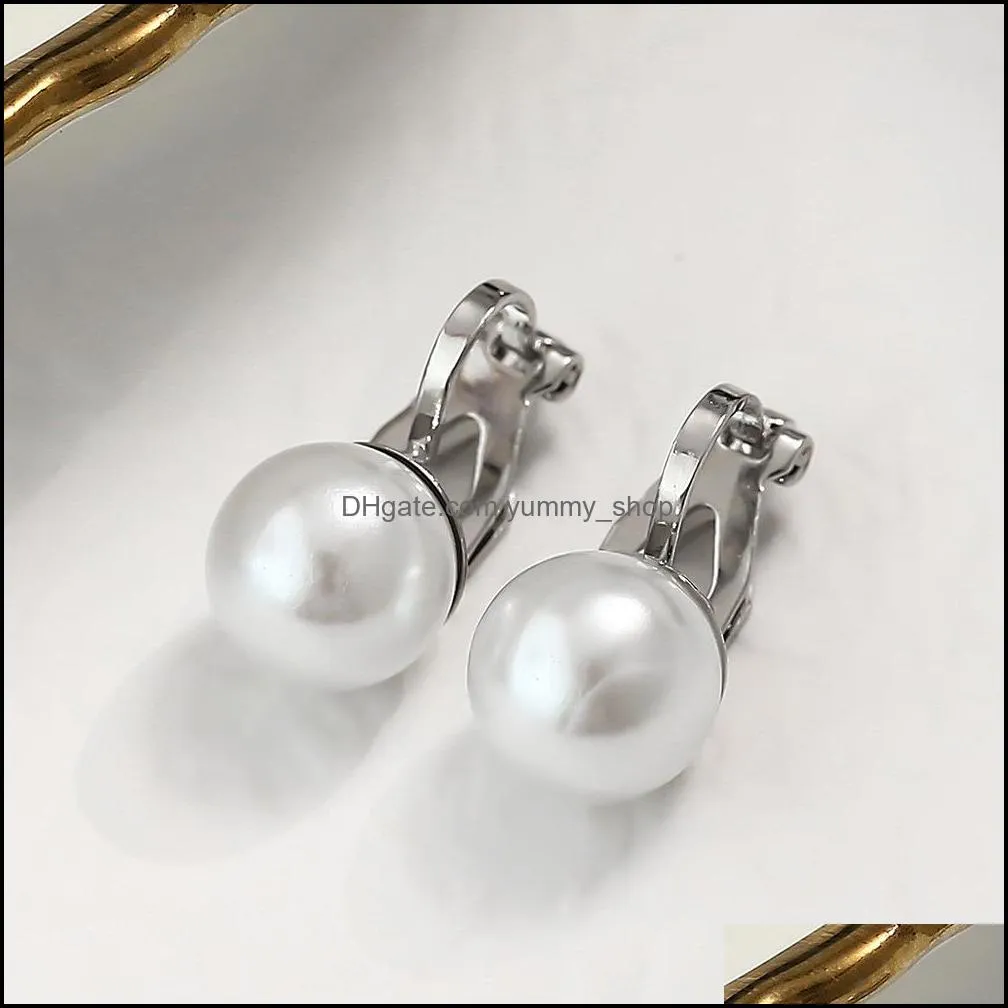 pearl statement clip on earrings women wedding party no pierced earrings maxi jewelry love christmas gift simulated pearl earring