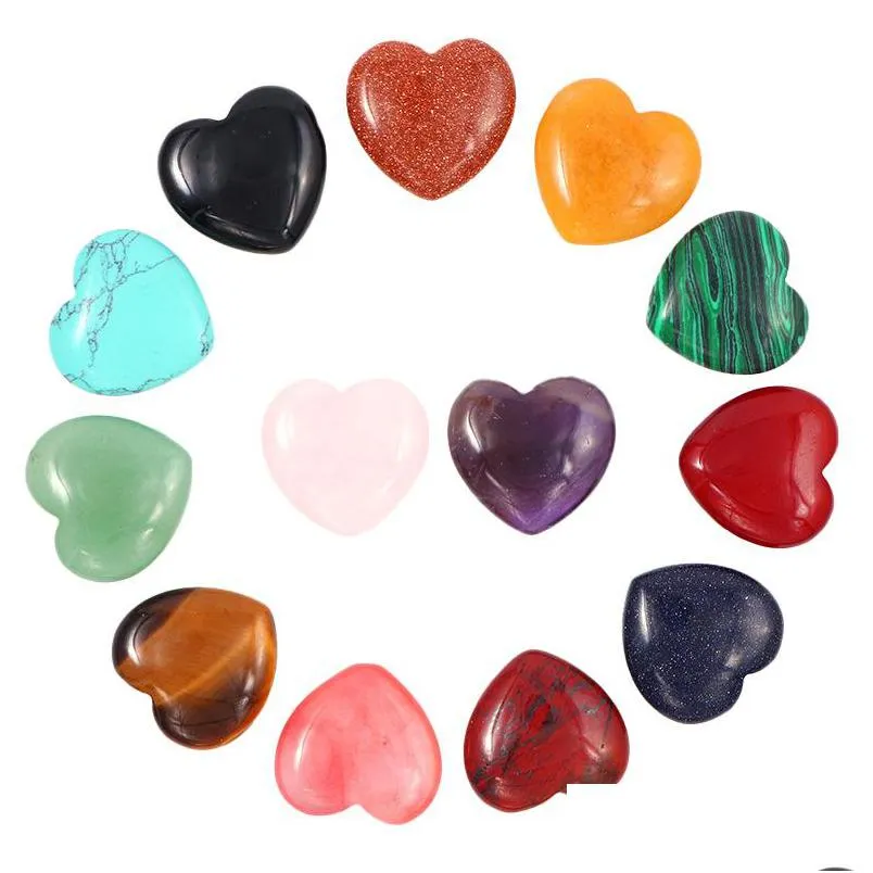 20mmx8mm heart ornaments natural rose quartz turquoise stone naked stones decoration hand play handle pieces accessories