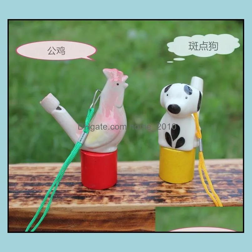 600pcs water bird whistle ceramic clay cartoon children gifts mini animal peacock whistles retro craft whistl sn4057