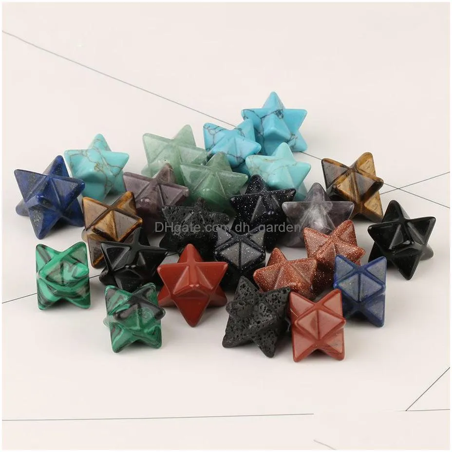 sixpointed stars shape crystal merkaba natural stone diy jewelry chakra wiccan reiki healing energy protection decoration gift