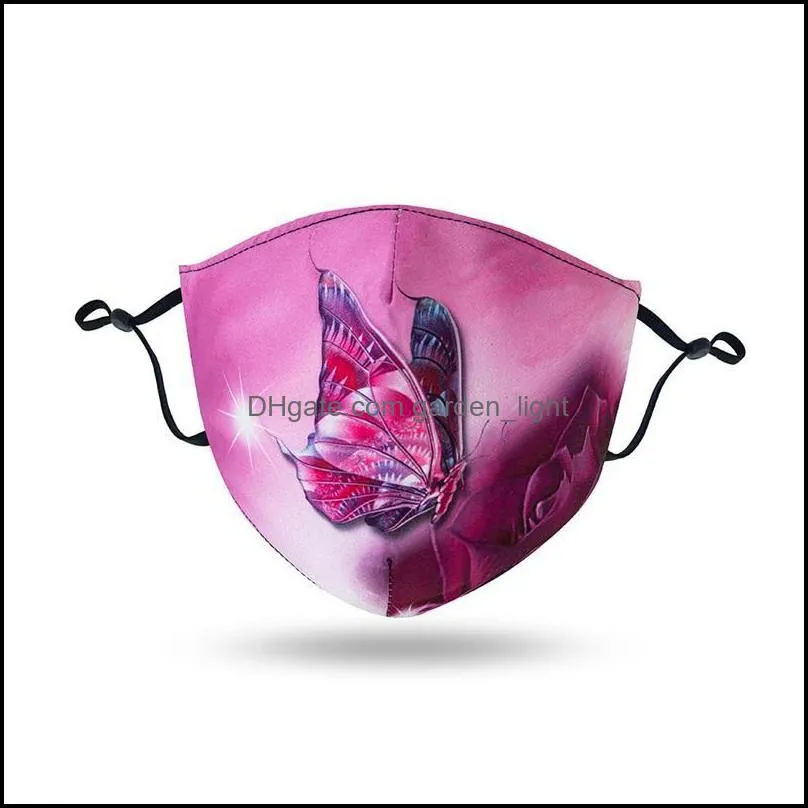 washable respirators reusable mascherine butterfly flowers printing face masks dustproof protective good adult children 4 2qyb