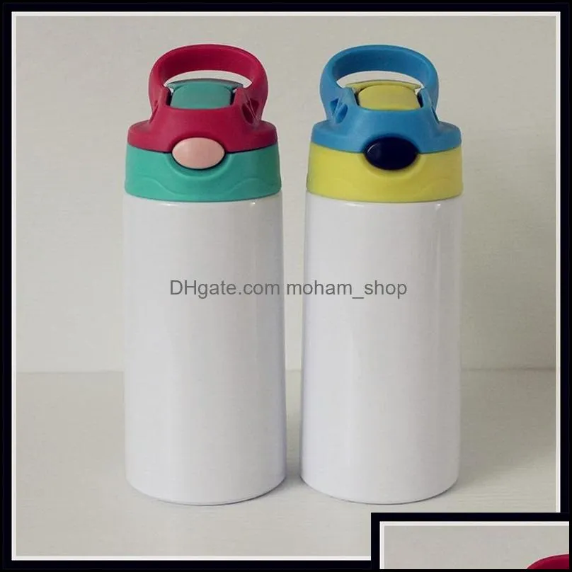 diy sublimation 12oz watter bottle blank straight tumbler stainless steel sippy cup 350ml straw cups good quality for kids 80 s2