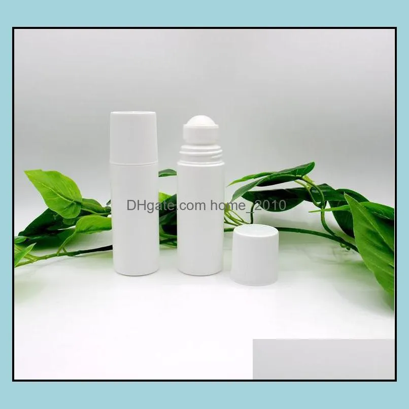 100ml white roll plastic bottle empty roller bottles 100cc rollon ball bottle deodorant perfume lotion light container sn2634