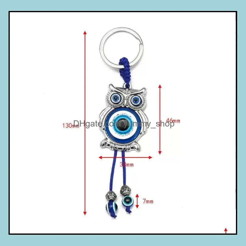 animal butterfly turtle elephant evil eyes keychain key chain glass blue eye pendant ornament key rin