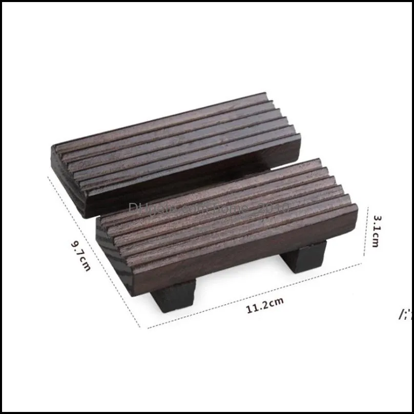 wood soap dishes soaps tray holder dish storage bath shower plate black color rrb14492