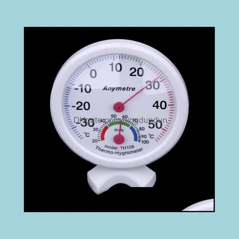 round shape mini white indoor outdoor analog centigrade thermometer hygrometer temperature humidity meter measuring tools sn279