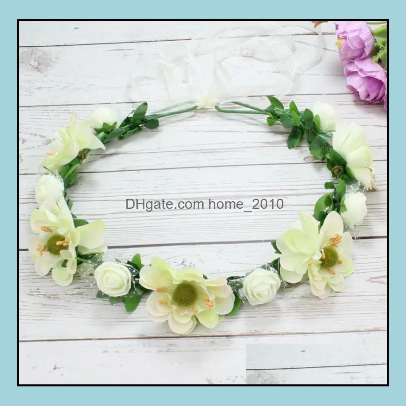 party supplies artificial flowers hair band wedding brides flower crown ocean vacation wreaths weddings garland hairband decoration