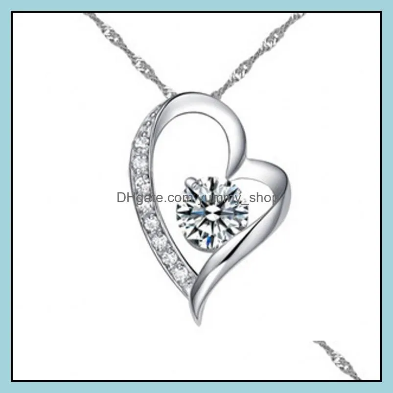 crystal necklace austrian crystal diamonds love heart pendant statement necklace class elements women luxury jewelry love necklace