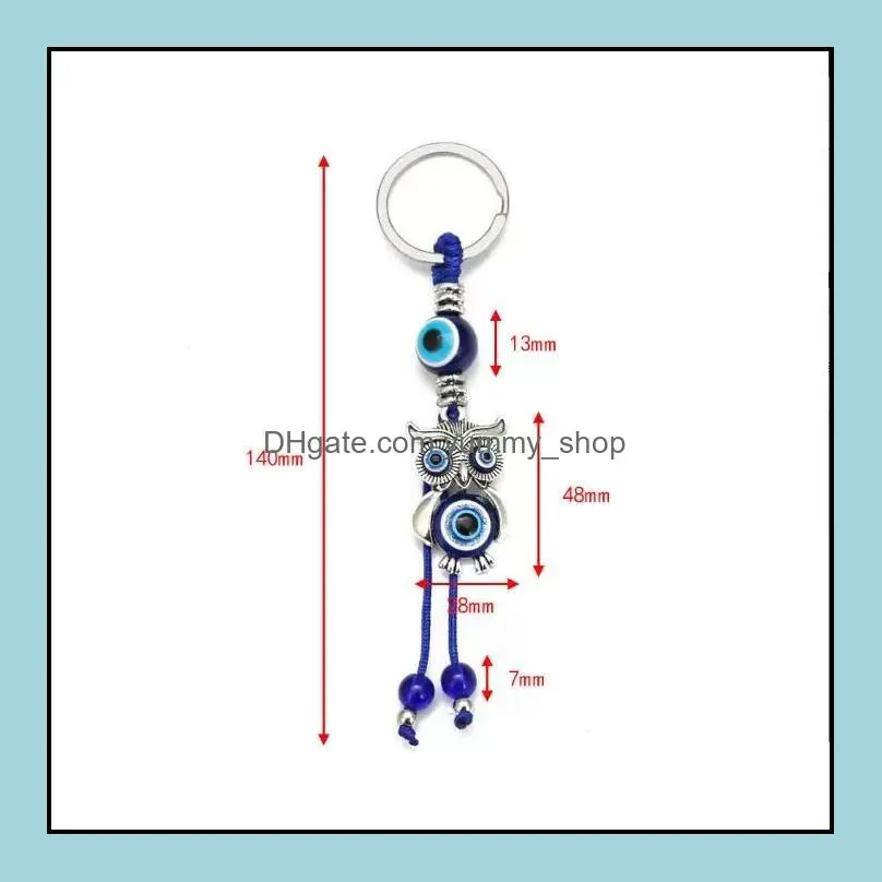 animal butterfly turtle elephant evil eyes keychain key chain glass blue eye pendant ornament key rin