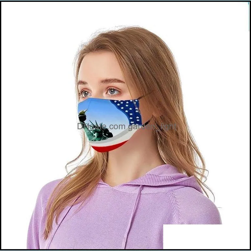 3d cloth face mouth mask america festival flag child adults adjustable respirator washable ventilation mascarillas originality gasket 6cp