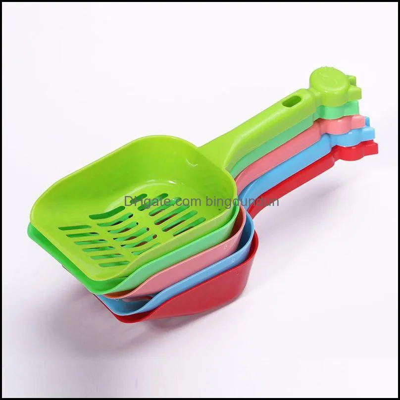 useful durable pet dog cat plastic cleaning tool puppy kitten litter scoop cozy sand poop shovel product for pets supplies
