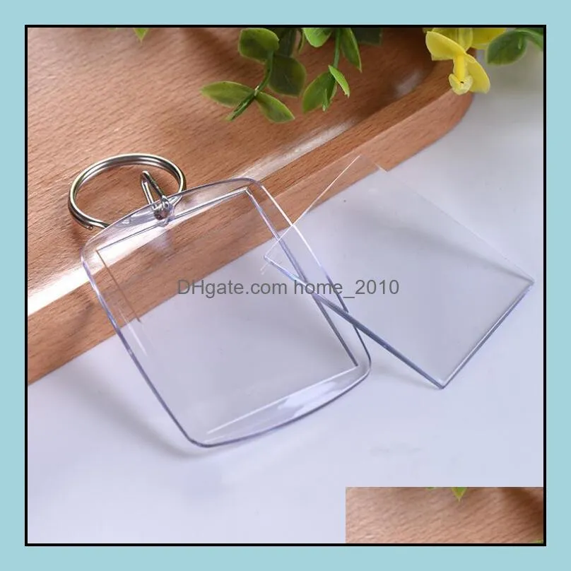 clear acrylic plastic blank keyrings insert passport p o frame keychain picture frame keyrings party gift rre11676