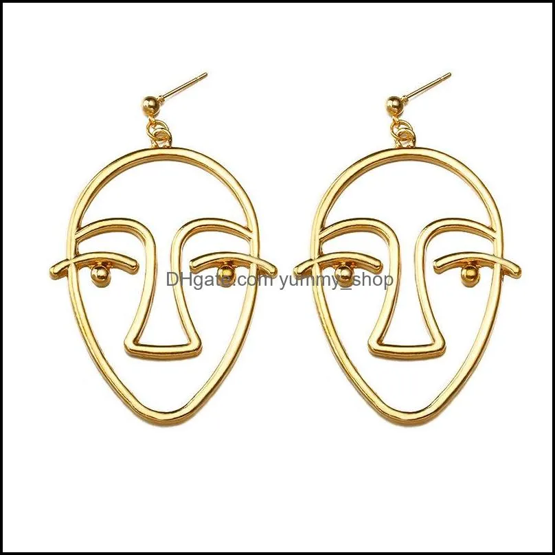 face earring ear jewelry abstract hand dangle earrings girls statement earrings