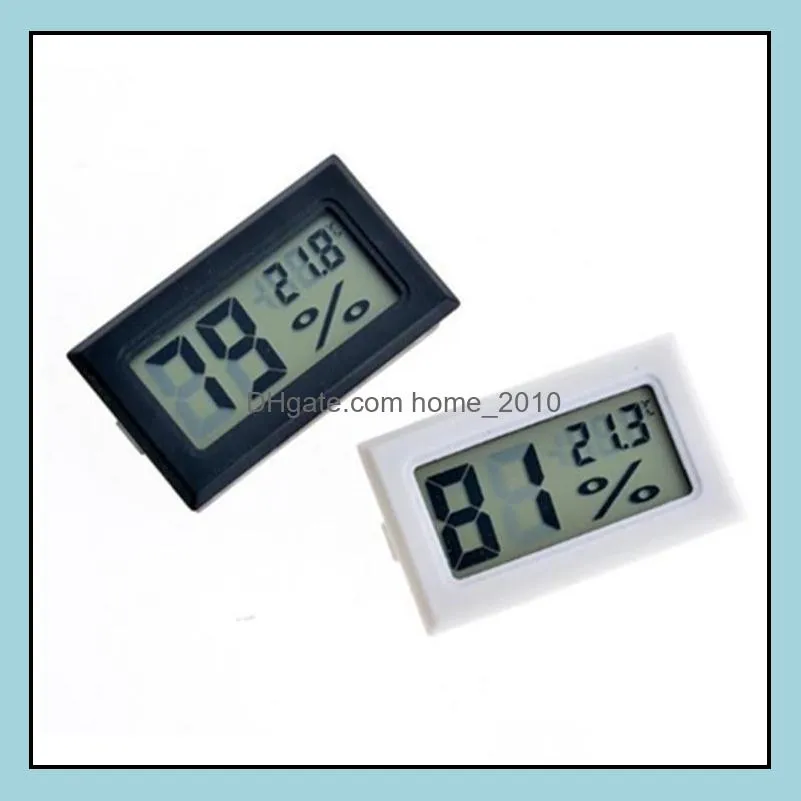 2021 black/white fy11 mini digital lcd environment thermometer hygrometer humidity temperature meter in room refrigerator icebox