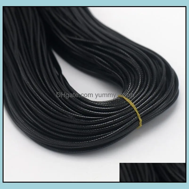 100pcs/lot 1.5mm black wax leather snake chains necklace for women 1824 inch cord string rope wire chain diy fashion jewelry