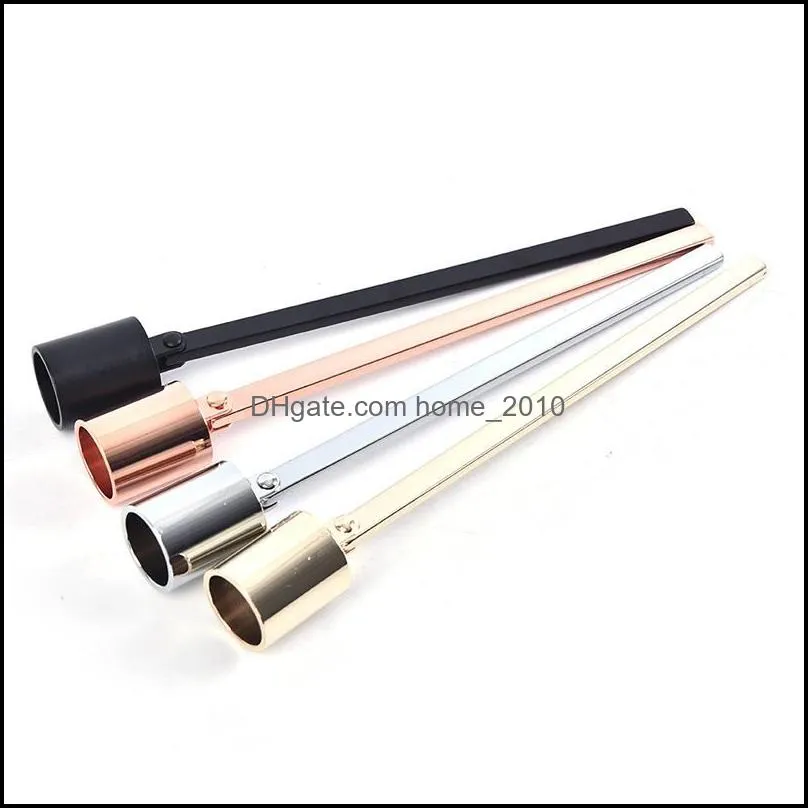  oil lamp dipper extinguish trimmer cutter put off rose gold black silve stainless steel candle snuffer flame wick tool rrb12670