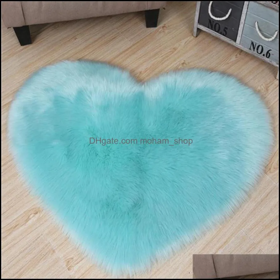 imitation sheepskin modeling heart carpet living room bedroom plush rug cute heartshaped footcloth wedding decoration