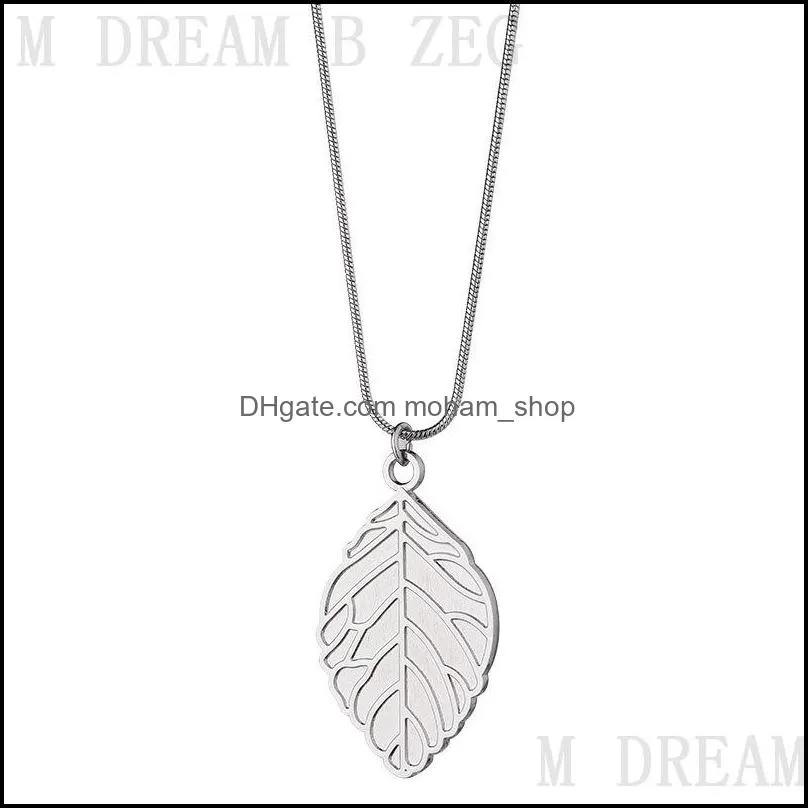 sublimation blank alloy leaves pendants charm fashion women lady necklaces diy festival gift chain banquet romantic pendant