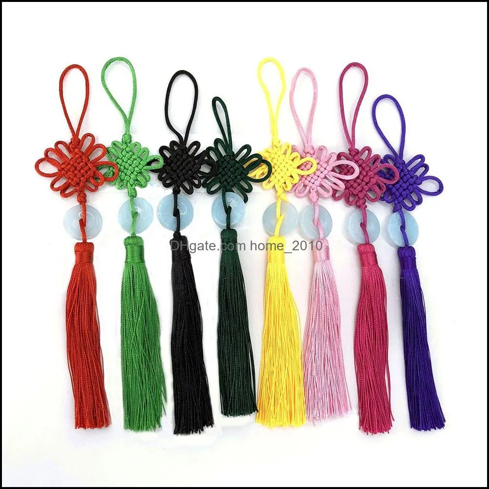 8 colors lucky chinese knots pretty jade decor diy plait handicraft hanging accessories fashion interior decorations