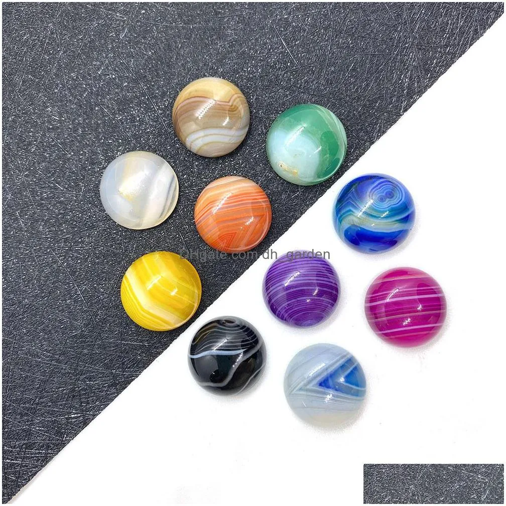 wholesale 20mm mini round striped agate stone carving cabochon crystal polishing gem healing jewelry diy acc