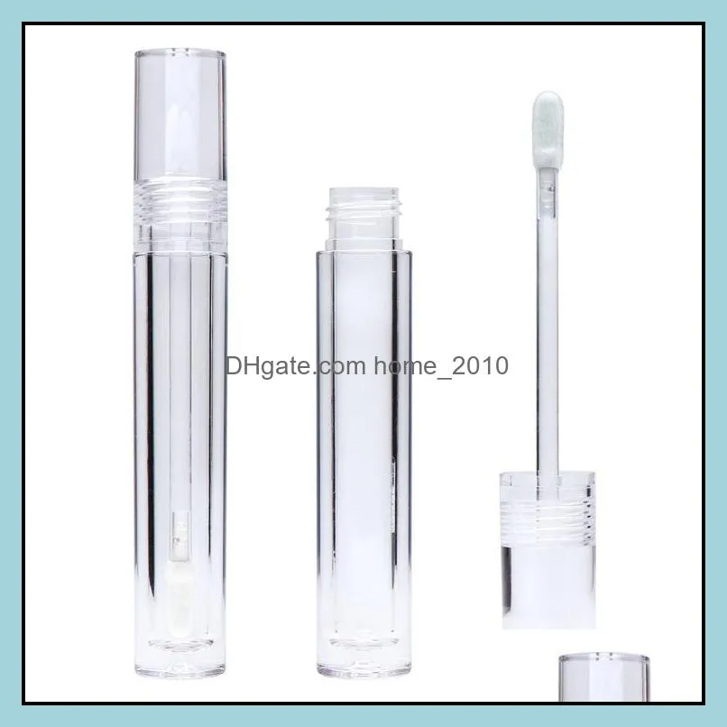 diy lip gloss tubes bottle empty 7.8ml lipgloss tube round transparent packing bottles with wand empty clear 3 colors