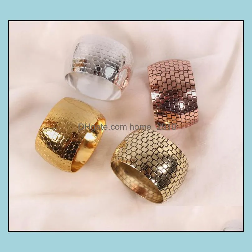 wholesale 100pcs el drumshaped metal napkin buckle napkin holder rings mouth cloth buckle table decorations sn2125