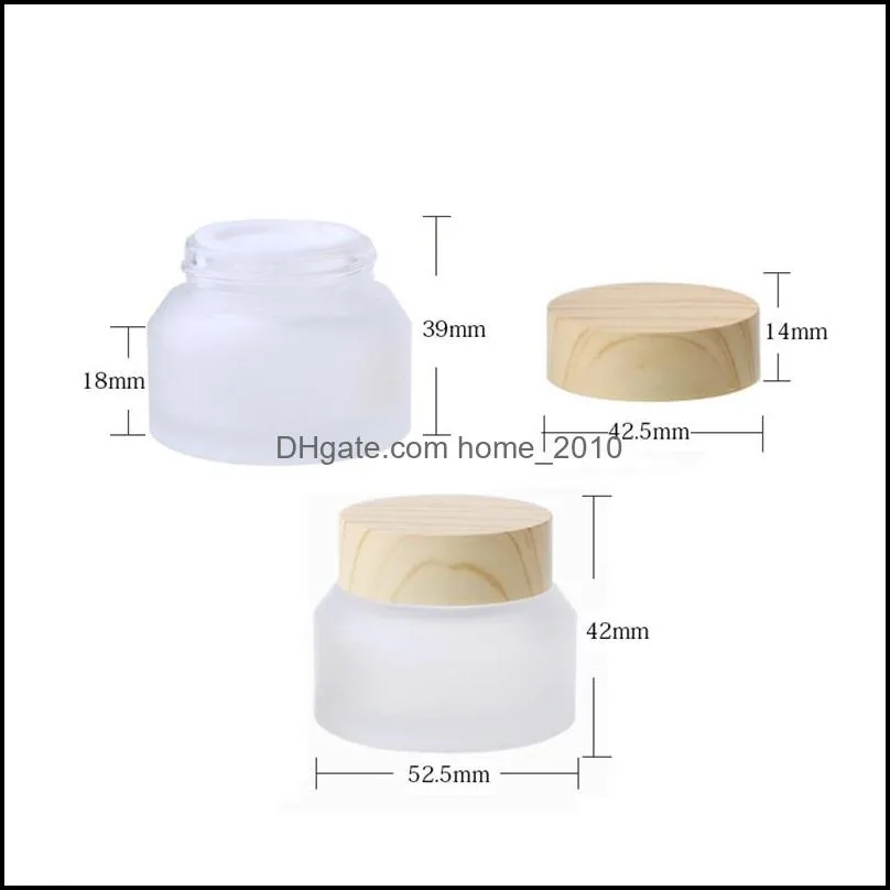 frost glass bottle plastic lid glass jars empty cream jar cosmetic packaging container 15g 30g 50g