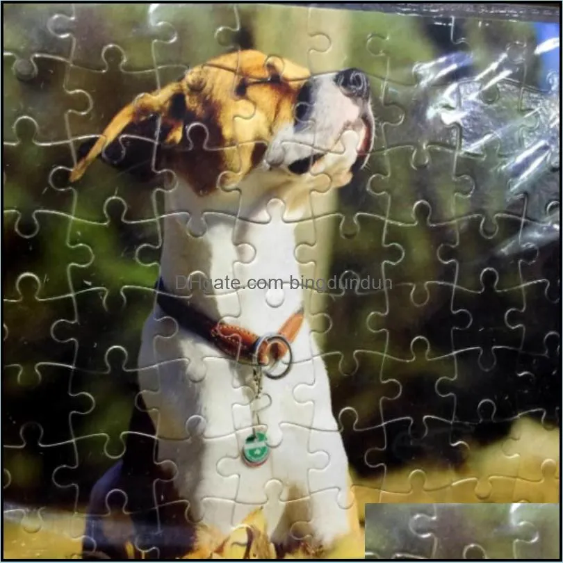 sublimation puzzle a4 size diy sublimation blanks puzzles white puzzle jigsaw 80pcs heat printing transfer handmade gift 1335 t2