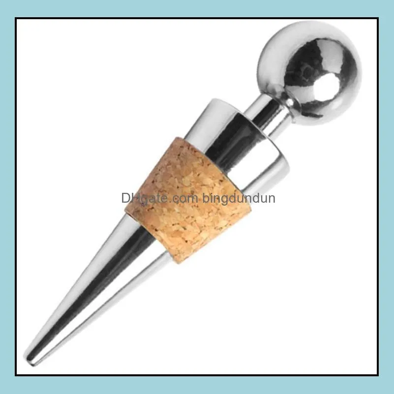 wine cork wine bottle stoppers zinc alloy glyptostrobus wine stopper bar tools kitchen accessories dhs sn2990